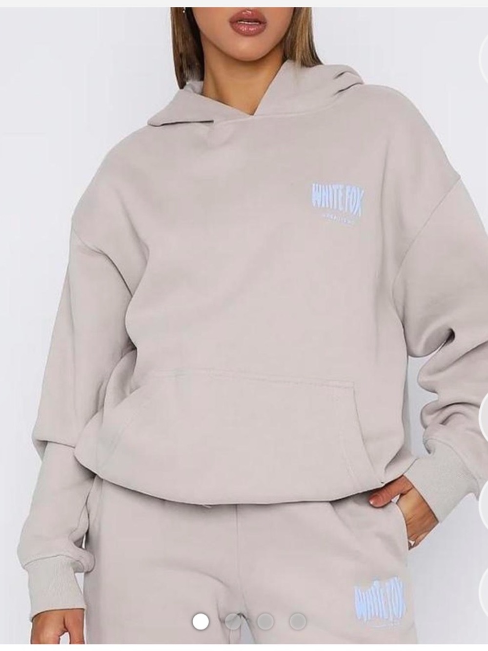 White Fox Boutique Taupe Lounge Hoodie size Medium